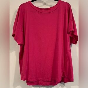 Excellent Condition, Lou&Grey, Pink/Fuchsia100% Cotton Short Sleeve Shirt, Sz XL
